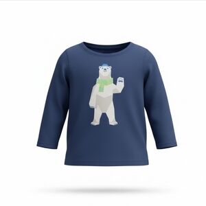 Epic Threads Navy Polar Bear Long Sleeve Tee NWT Size 4/4T